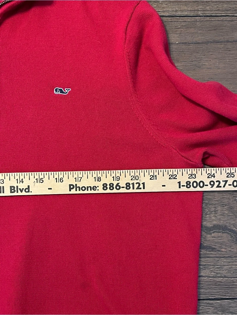 Vineyard Vines Red 1/4 Zip Sweater Mens Large